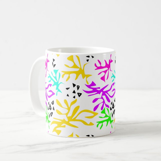 Abstract multicolored neon pattern  coffee mug (Front Left)