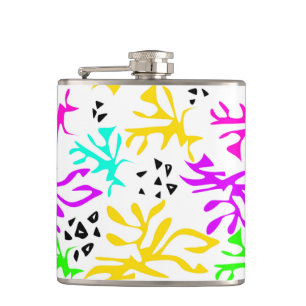 Abstract multicolored neon pattern hip flask