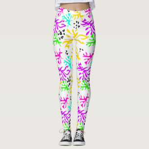 Abstract multicolored neon pattern  leggings