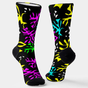 Abstract multicolored neon pattern socks