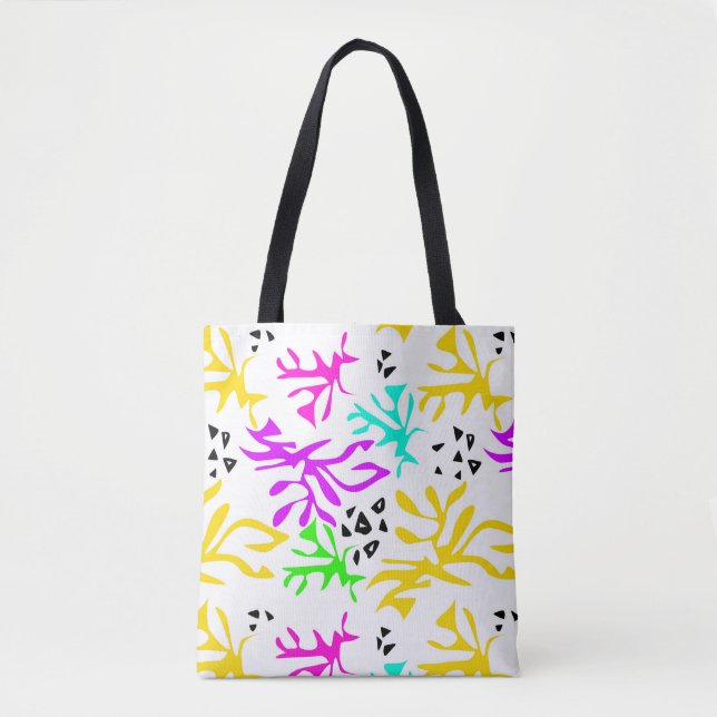 Abstract multicolored neon pattern  tote bag (Front)