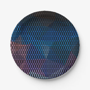 Abstract, multicolored pattern, mesh pattern, lace paper plate