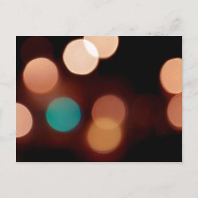 Abstract Multicolored Polka-dot Bokeh Postcard (Front)