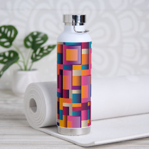 Abstract Multicolored Shapes Water Bottle