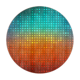 Abstract multicolored soccer, artistic lights. cutting board