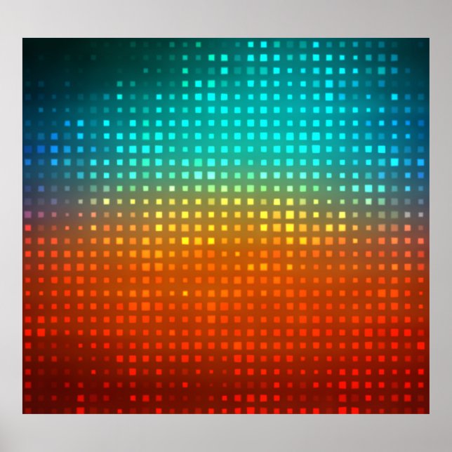 Abstract multicolored soccer, artistic lights. poster (Front)