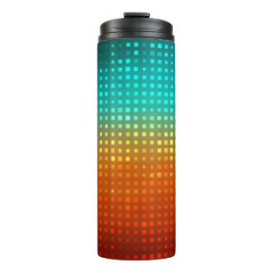 Abstract multicolored soccer, artistic lights. thermal tumbler