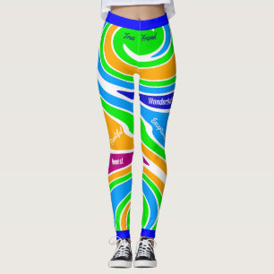 Abstract Multicolored Supportive Friendship Leggings