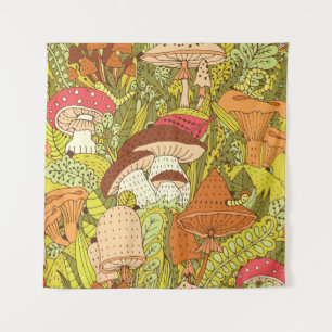 Abstract Mushroom Forest: Artistic Pattern Tapestry