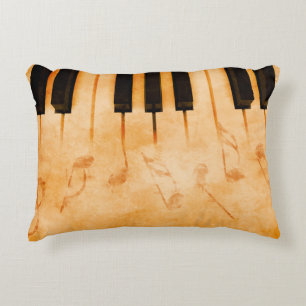 Abstract music background - Keyboard and musical n Decorative Cushion