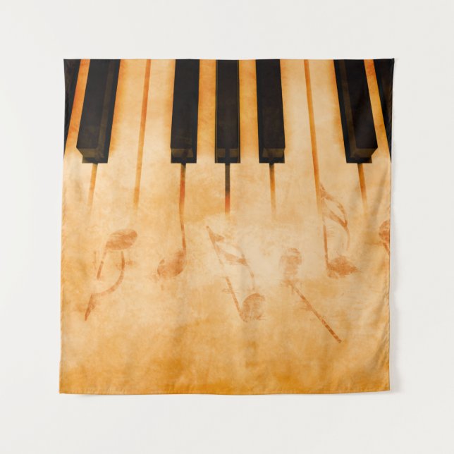 Abstract music background - Keyboard and musical n Tapestry (Front)