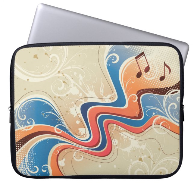 Abstract Music Background Laptop Sleeve (Front)