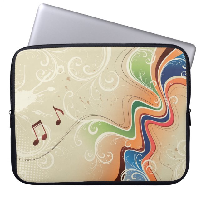 Abstract Music Background Laptop Sleeve (Front)