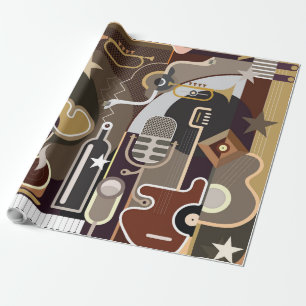 Abstract Music background Wrapping Paper