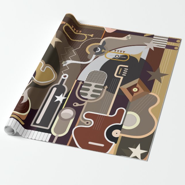 Abstract Music background Wrapping Paper (Unrolled)