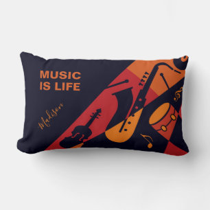 Abstract Music custom name & text throw pillows