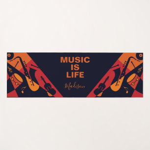 Abstract Music custom name & text yoga mat