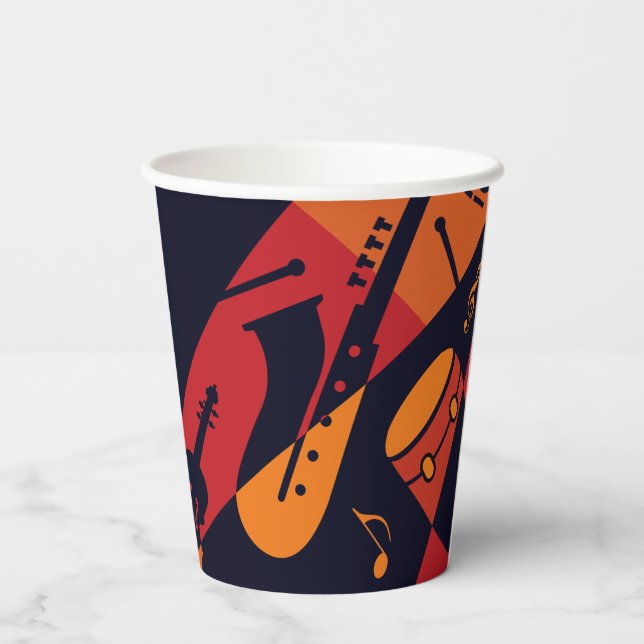 Abstract Music custom text throw Paper Cups (Back)