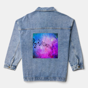 abstract music denim jacket
