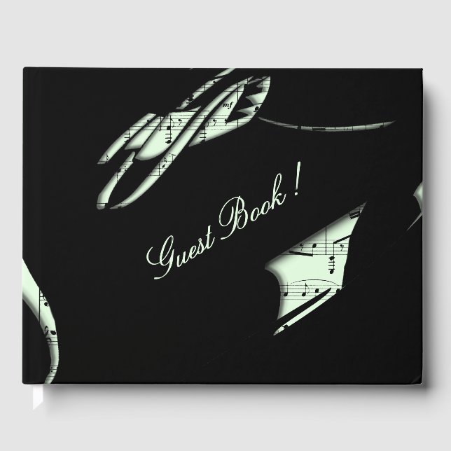 Abstract Music Guest Book Mint (Front)