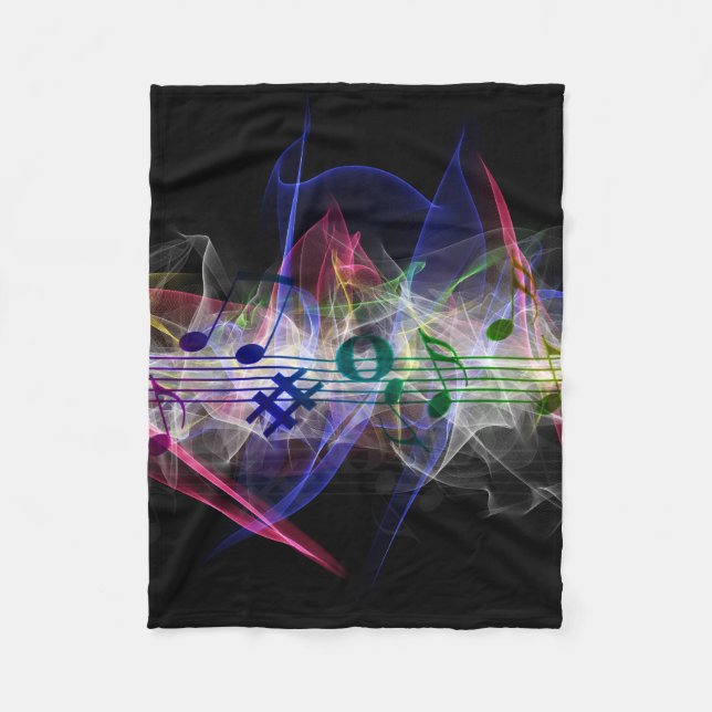 Abstract Music Note Fleece Blanket (Front)