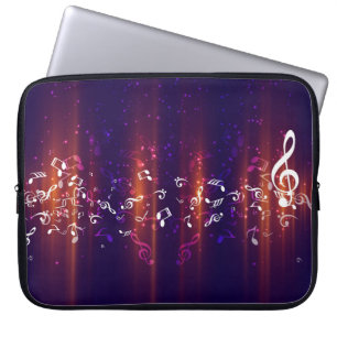 Abstract Music Notes Background Laptop Sleeve