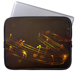 Abstract Music Notes Background Laptop Sleeve