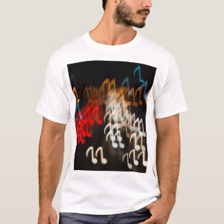 Abstract music notes: lights bokeh background T-Shirt