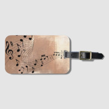 Abstract Music Notes Luggage Tag