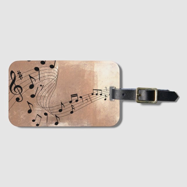 Abstract Music Notes Luggage Tag (Front Horizontal)
