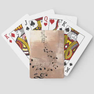 Abstract Music Notes Playing Cards