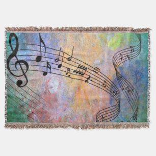 abstract music throw blanket