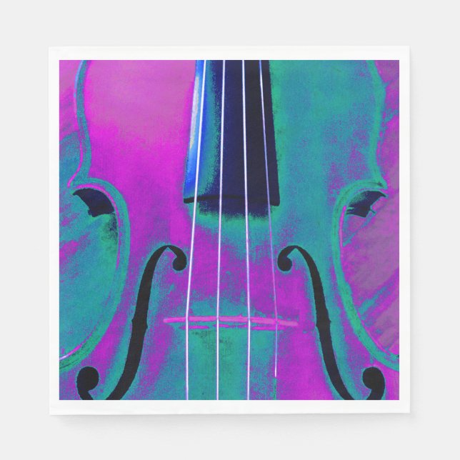 Abstract Music Violin Recital Napkin (Front)