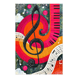 Abstract Musical Design Photo Print