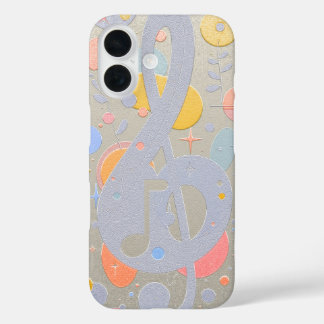 Abstract Musical Note Artwork iPhone 16 Case
