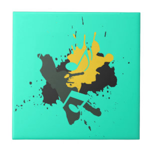 Abstract Musical Notes Ceramic Tile