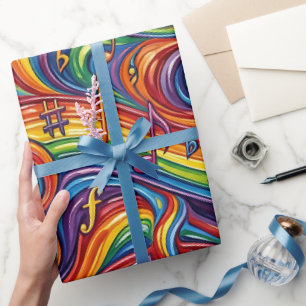 Abstract Musical Notes Melting Wrapping Paper