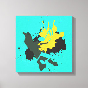 Abstract Musical Notes Wrapped Canvas