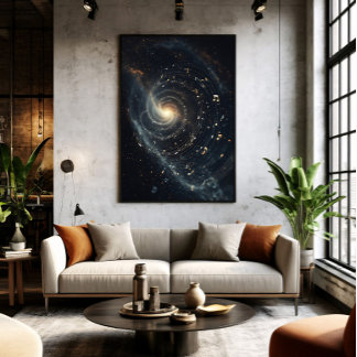Abstract Musical Universe Spiral Poster