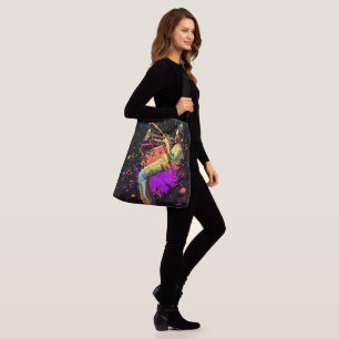 Abstract Musician Playing Trumpet Crossbody Bag