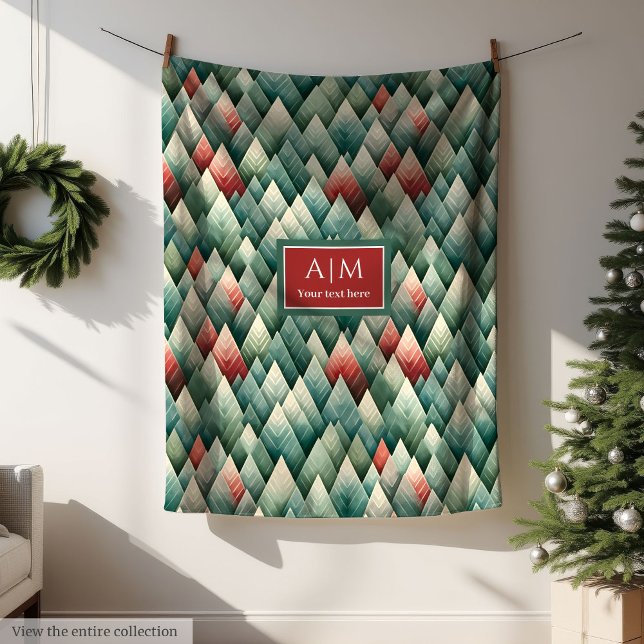 Abstract muted colours Christmas trees blanket (Abstract muted colors Christmas trees blanket)