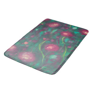 Abstract muted red roses  bath mat
