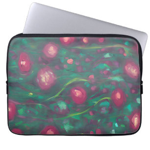 Abstract muted red roses  laptop sleeve