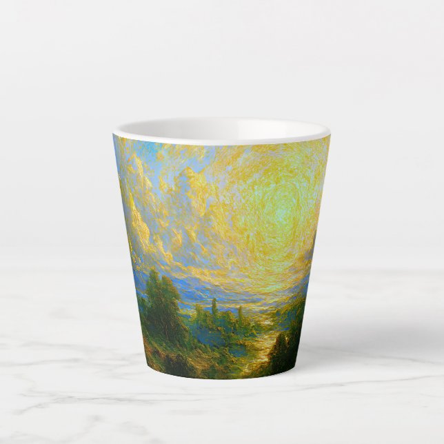 Abstract Mystic Forest  Latte Mug (Front)