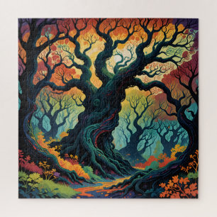 Abstract Mystical Trees Jigsaw Puzzle