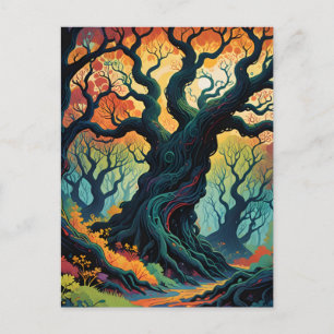 Abstract Mystical Trees Postcard
