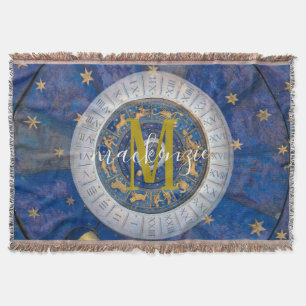 Abstract Mysticism Astrology Fant Custom Monogram Throw Blanket