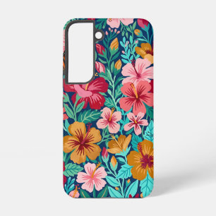 Abstract Naive Hibiscus Butterflies Samsung Cases