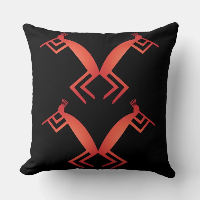 Abstract Native American Kokopelli Cushion (Front)