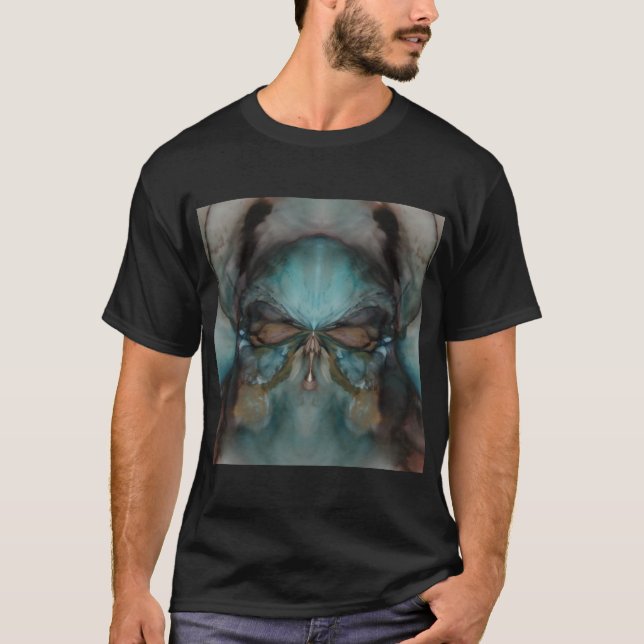 Abstract Native American Skull Design  T-Shirt (Front)
